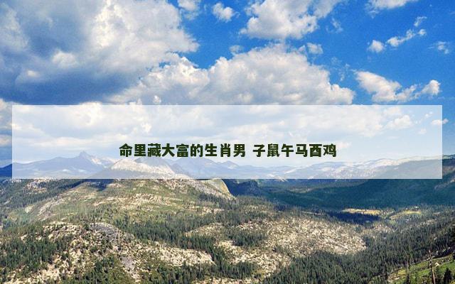 命里藏大富的生肖男 子鼠午马酉鸡