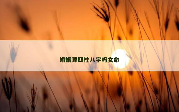 婚姻算四柱八字吗女命