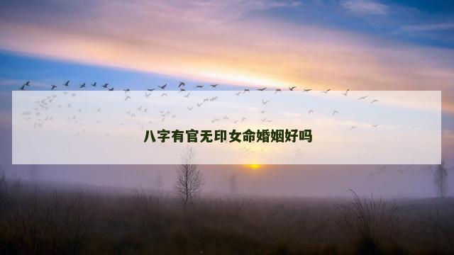 八字有官无印女命婚姻好吗