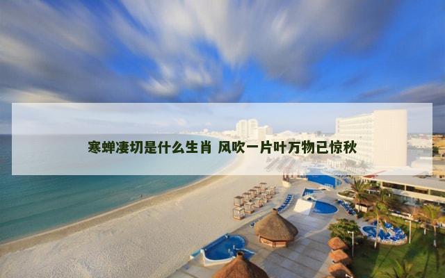 寒蝉凄切是什么生肖 风吹一片叶万物已惊秋