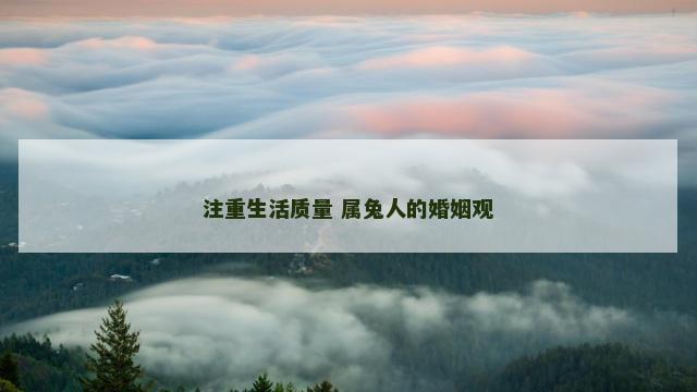 注重生活质量 属兔人的婚姻观