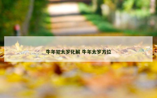 牛年犯太岁化解 牛年太岁方位
