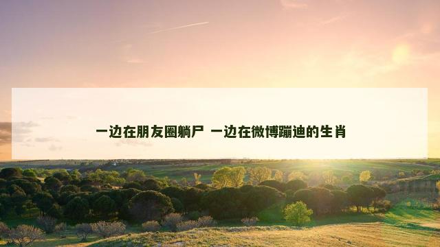 一边在朋友圈躺尸 一边在微博蹦迪的生肖