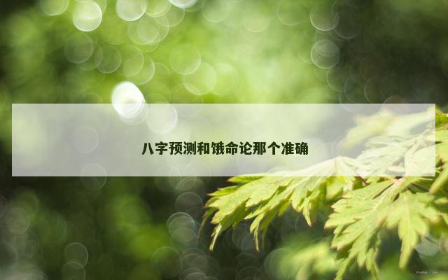 八字预测和饿命论那个准确