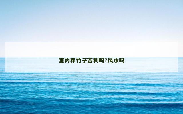室内养竹子吉利吗?风水吗