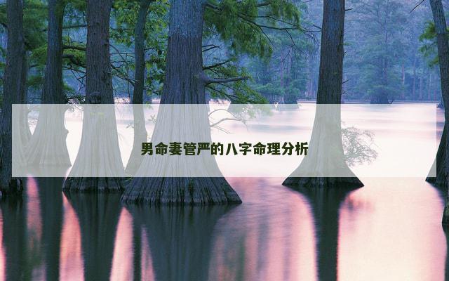 男命妻管严的八字命理分析