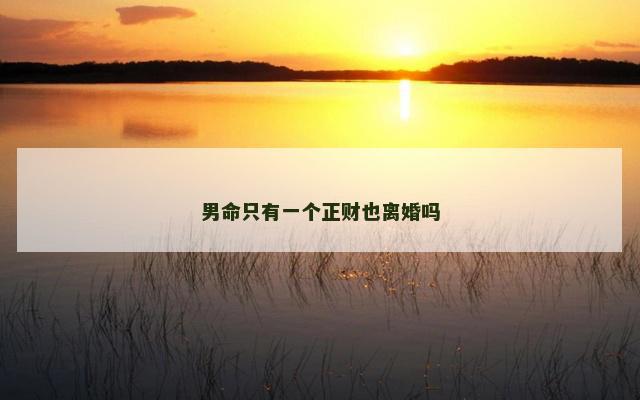 男命只有一个正财也离婚吗