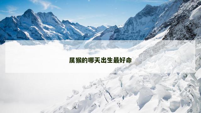 属猴的哪天出生最好命
