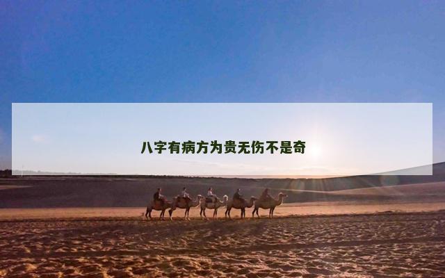 八字有病方为贵无伤不是奇