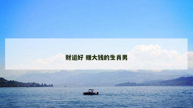 财运好 赚大钱的生肖男