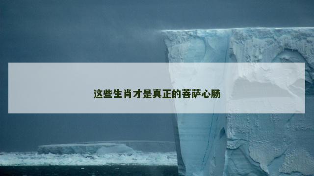 这些生肖才是真正的菩萨心肠