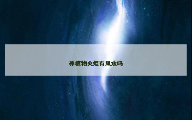 养植物火炬有风水吗
