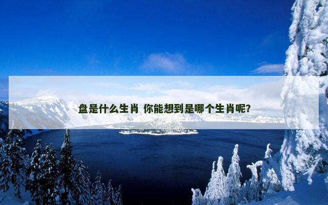 盘是什么生肖 你能想到是哪个生肖呢？