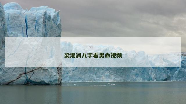 梁湘润八字看男命视频