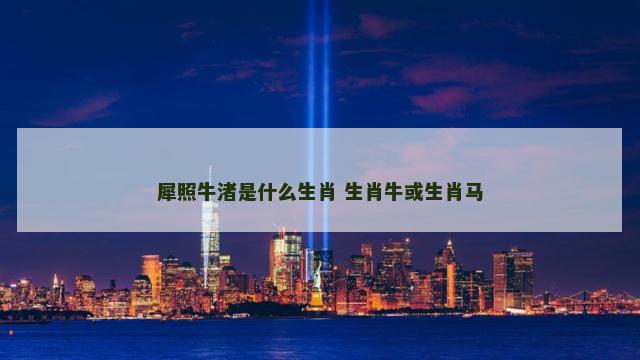 犀照牛渚是什么生肖 生肖牛或生肖马