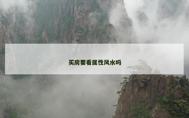 买房要看属性风水吗