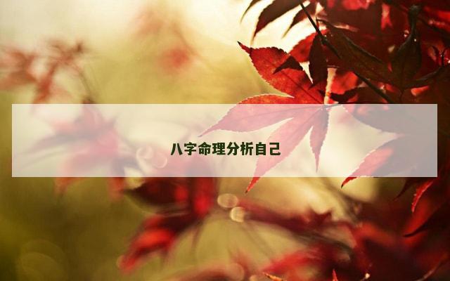 八字命理分析自己