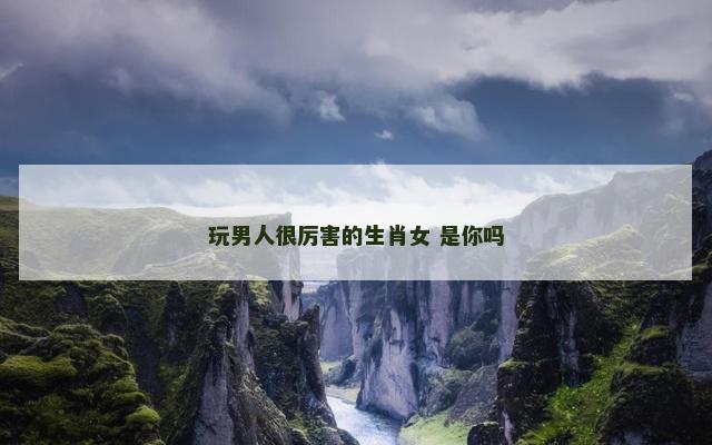 玩男人很厉害的生肖女 是你吗