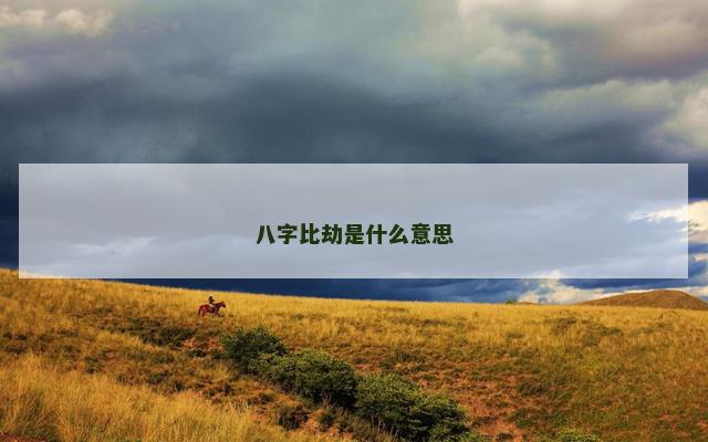 八字比劫是什么意思