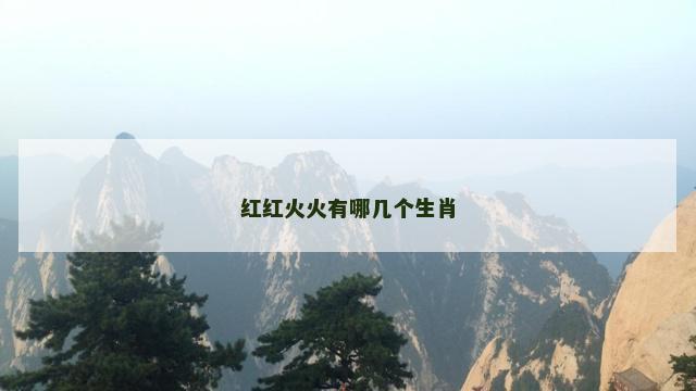 红红火火有哪几个生肖