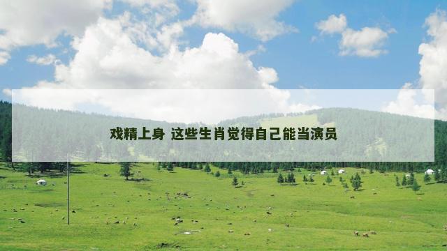 戏精上身 这些生肖觉得自己能当演员