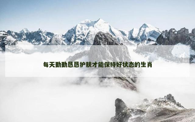 每天勤勤恳恳护肤才能保持好状态的生肖
