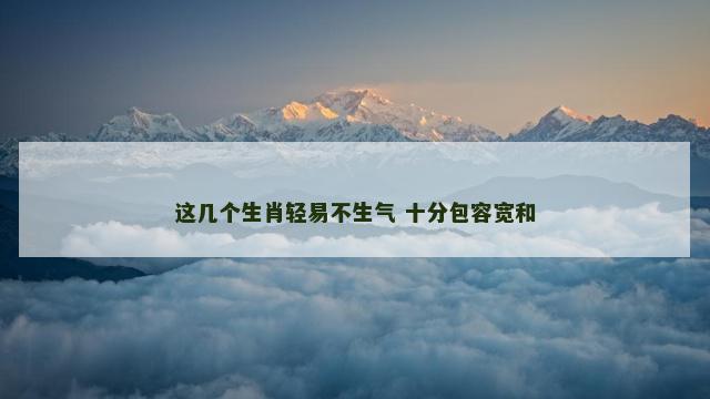 这几个生肖轻易不生气 十分包容宽和