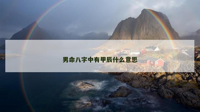 男命八字中有甲辰什么意思