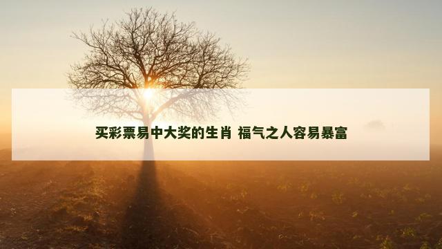 买彩票易中大奖的生肖 福气之人容易暴富