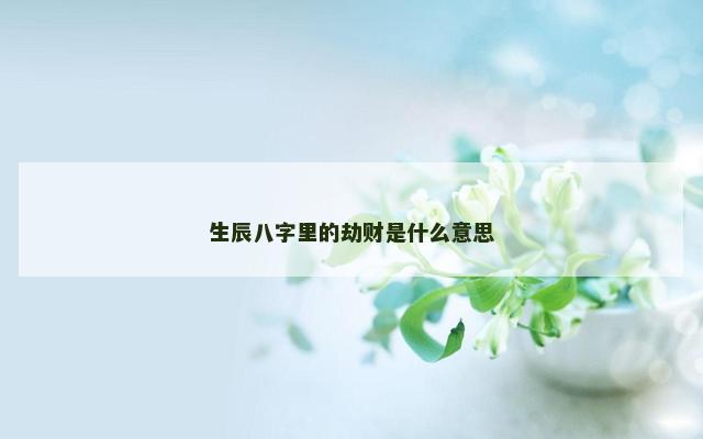 生辰八字里的劫财是什么意思