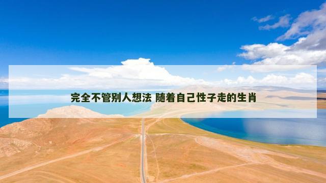 完全不管别人想法 随着自己性子走的生肖
