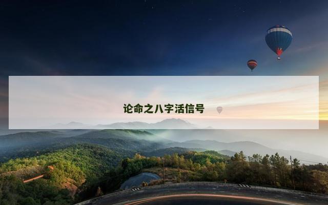 论命之八字活信号