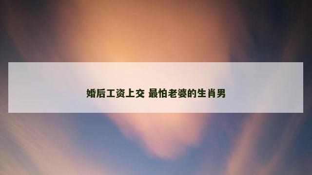 婚后工资上交 最怕老婆的生肖男