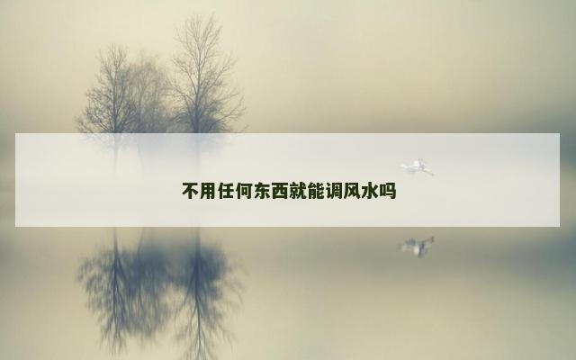 不用任何东西就能调风水吗