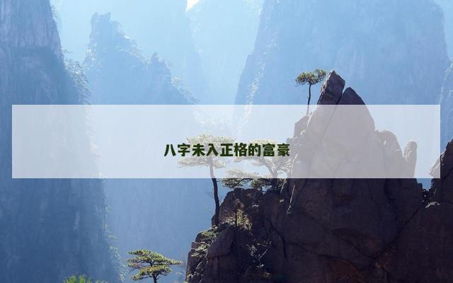 八字未入正格的富豪
