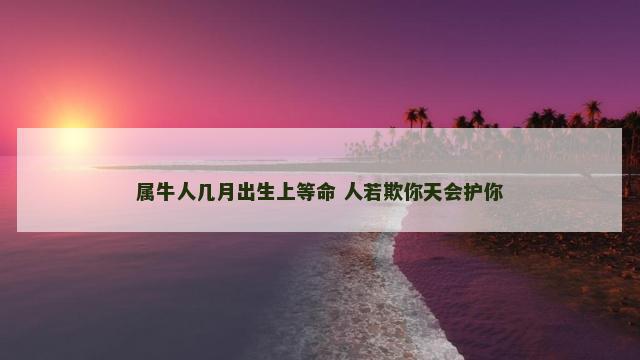 属牛人几月出生上等命 人若欺你天会护你