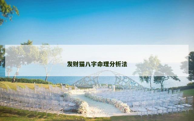 发财猫八字命理分析法