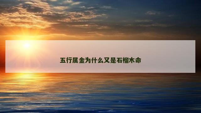五行属金为什么又是石榴木命