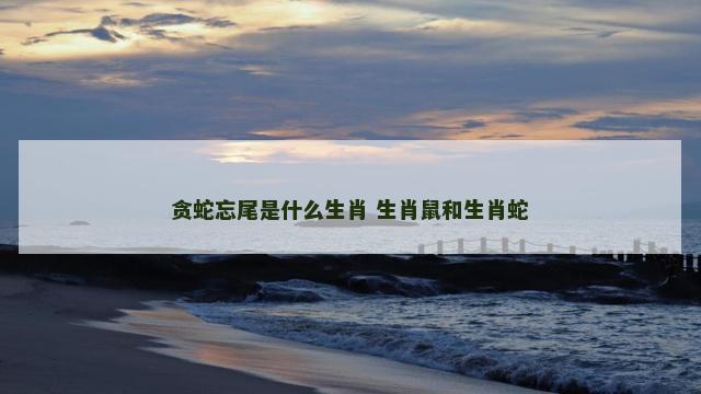 贪蛇忘尾是什么生肖 生肖鼠和生肖蛇