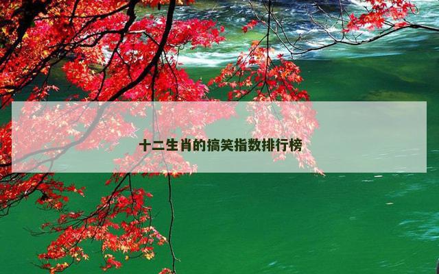 十二生肖的搞笑指数排行榜