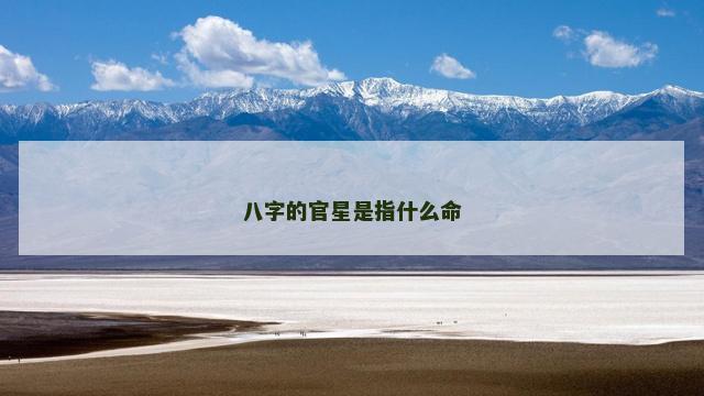 八字的官星是指什么命