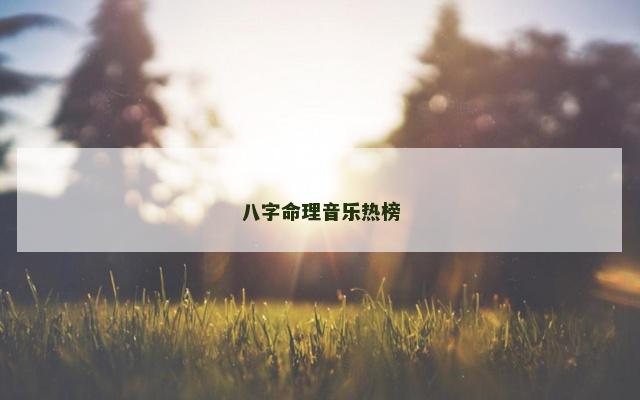 八字命理音乐热榜
