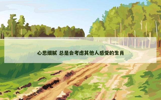 心思细腻 总是会考虑其他人感受的生肖