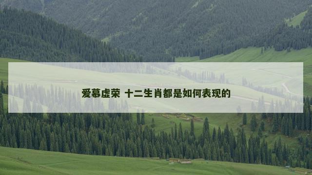爱慕虚荣 十二生肖都是如何表现的