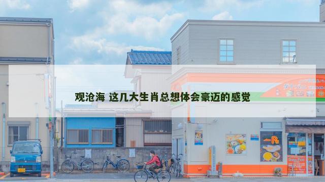 观沧海 这几大生肖总想体会豪迈的感觉