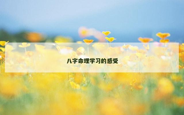 八字命理学习的感受