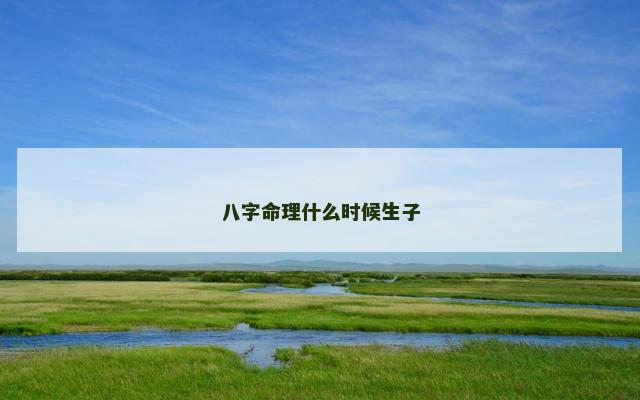八字命理什么时候生子