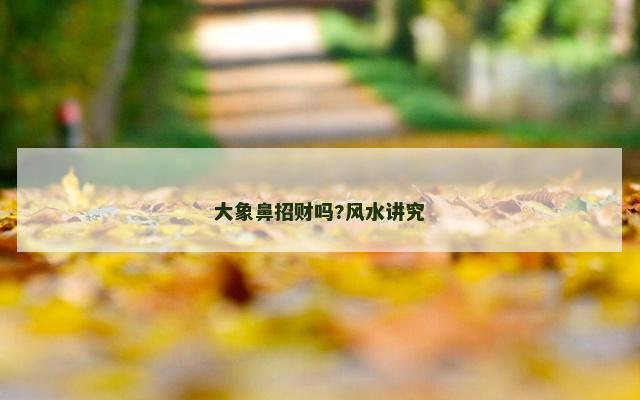 大象鼻招财吗?风水讲究