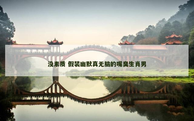 没素质 假装幽默真无脑的嘴臭生肖男