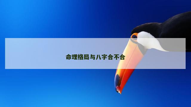 命理格局与八字合不合